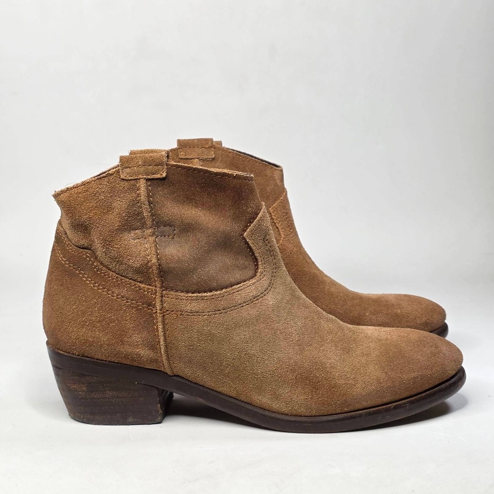 Diba True Moon River Western Ankle Boots Women's 7.5 M Tan Brown Suede Shoes